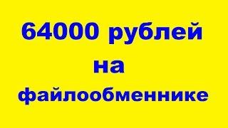 Заработок на файлообменнике 64000 рублей
